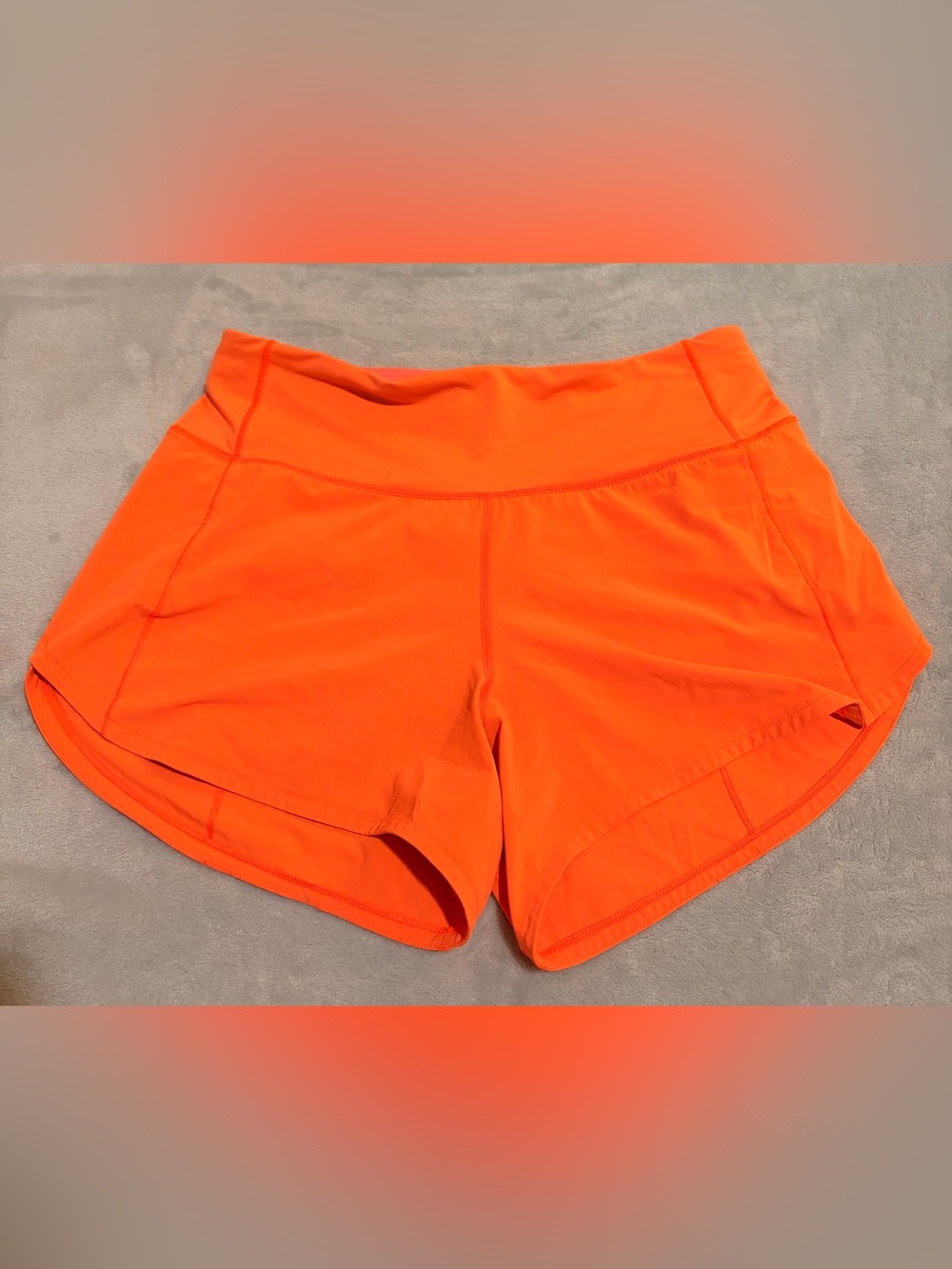 Neon Orange Lululemon Speed Up Shorts 4” Size 4